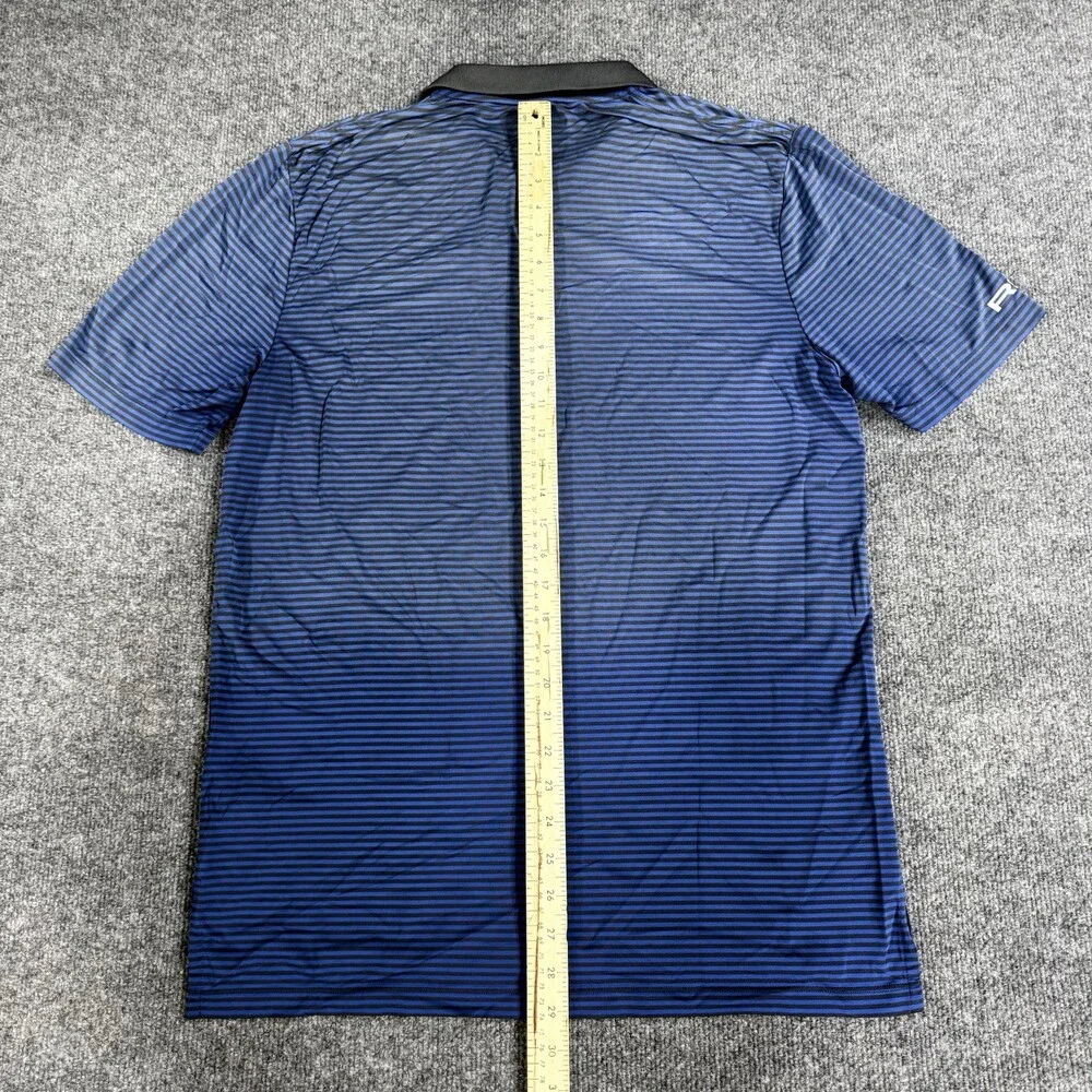 Puma Golf Mens Striped Polo Size L (Tag Illegible, See Measurements) Blue Black
